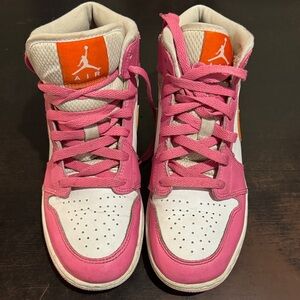 Air High-Top Sneakers - Pink and White